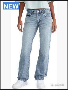Y2K Low Rise Baggy Straight Leg Non-Stretch Denim Jeans